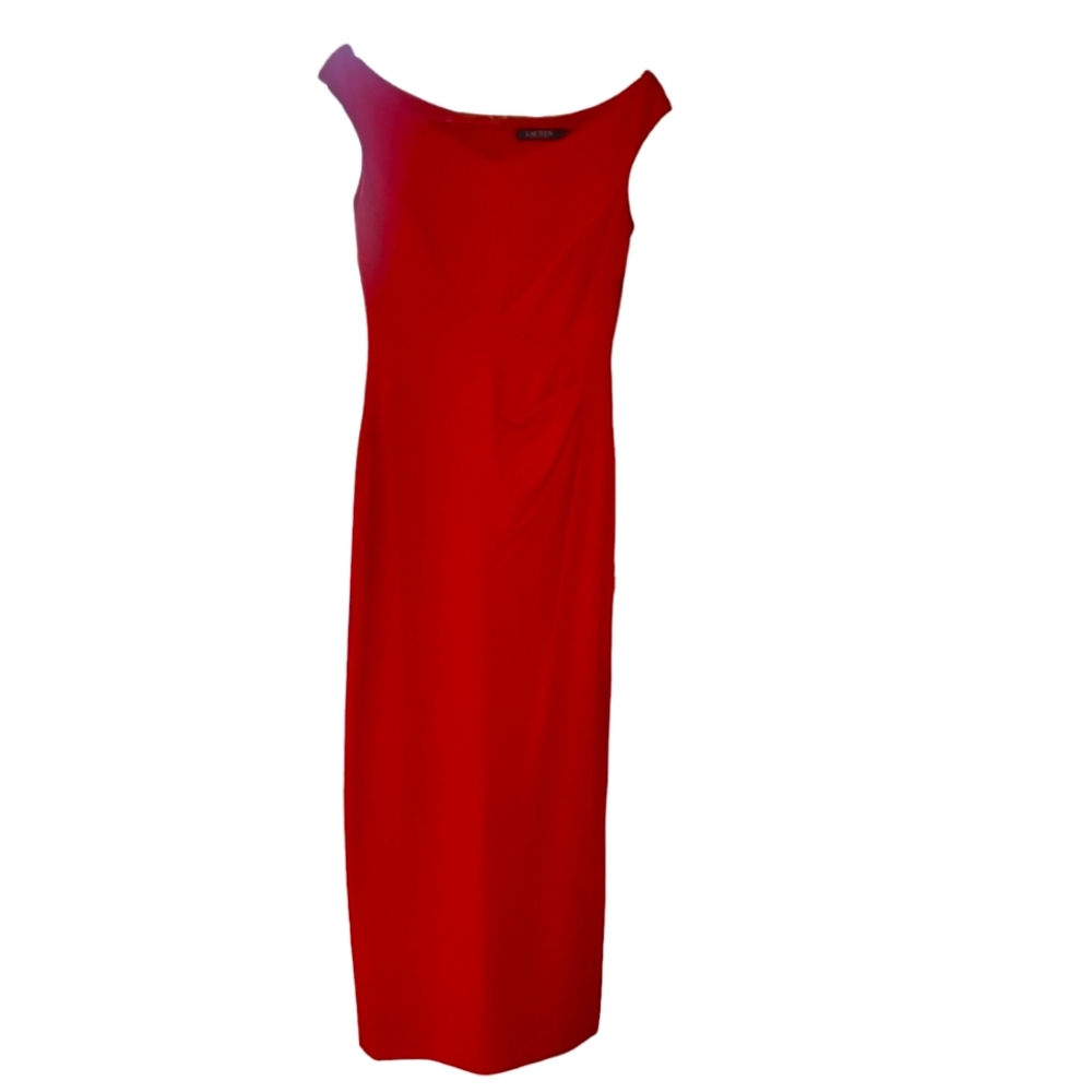 Lauren Ralph Lauren  Orient Red Sleeveless Full Length Gown SIZE 4